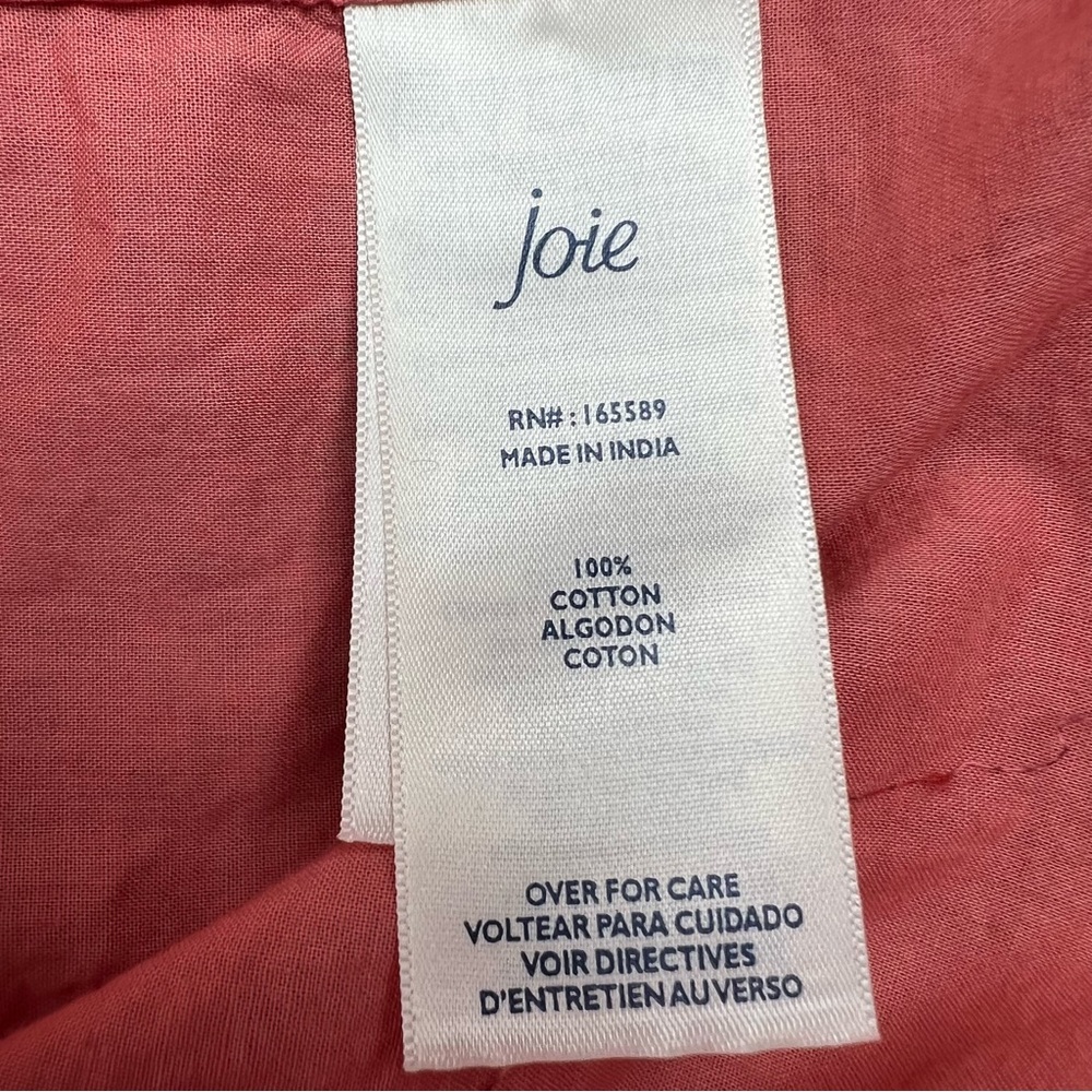 Joie XL Tiered Sleeveless Maxi Flowing Summer Dress Tea Rose Red 100% Cotton - Picture 14 of 15
